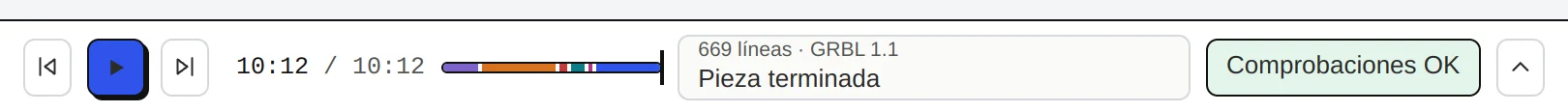 La barra de simulación.