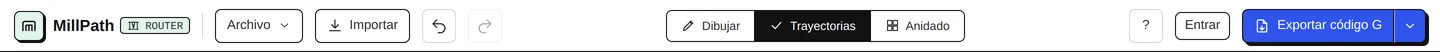 La barra superior.