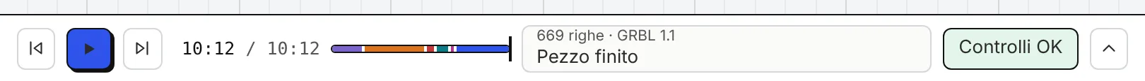 La barra della simulazione.