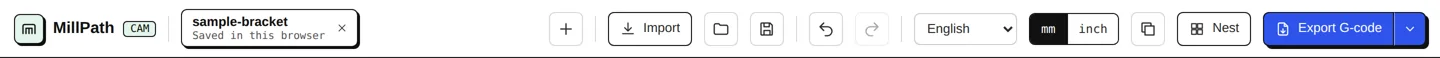 The top bar.