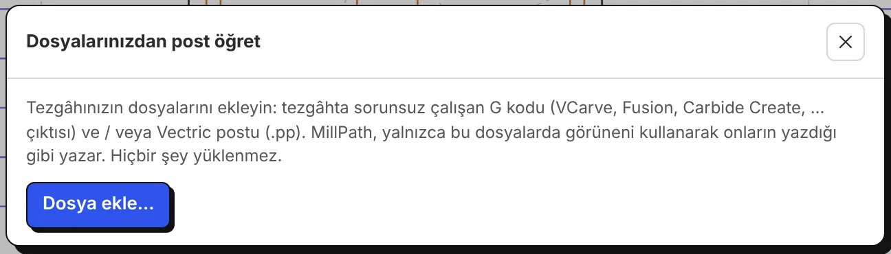 Dosyalarınızdan post öğret: tezgâhınızda çalışan dosyaları ekleyin.