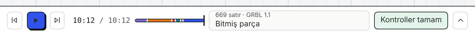 Simülasyon çubuğu.