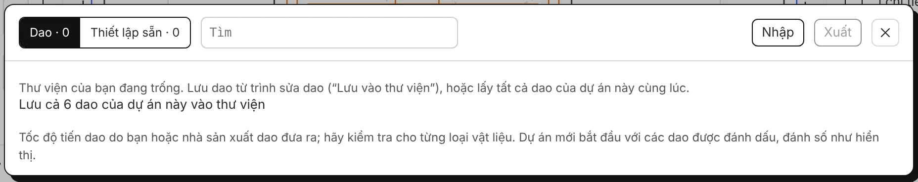 Thư viện dao: dao và thiết lập sẵn, tìm kiếm, nhập và xuất.