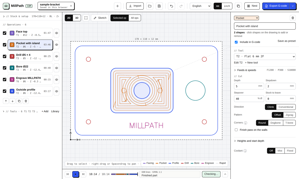 MillPath | Online CNC CAM in your browser · free